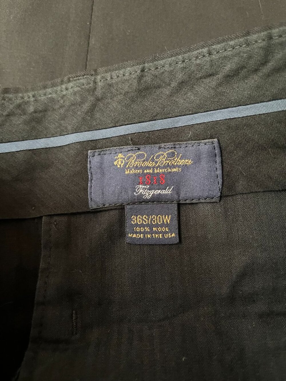 Brooks Brothers 1818 Fitzgerald Suit, Black, Size: 36S/30W - Picture 6 of 10